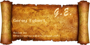 Gerey Egbert névjegykártya